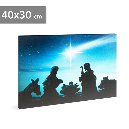 58455 • Vianočný LED obraz - s vešiakom na stenu , 2 x AA, 40 x 30 cm