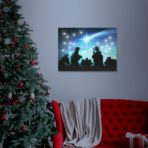 58455 • Vianočný LED obraz - s vešiakom na stenu , 2 x AA, 40 x 30 cm