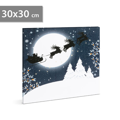 58456A • Vianočný LED obrázok , s vešiakom na stenu , 2 x AA, 30 x 30 cm