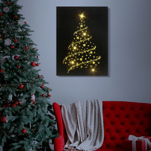 58456B • Vianočný LED obrazm - s vešiakom na stenu, 2 x AA, 30 x 40 cm