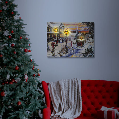 58457 • Vianočný LED obraz - s vešiakom na stenu ,2 x AA, 40 x 30 cm