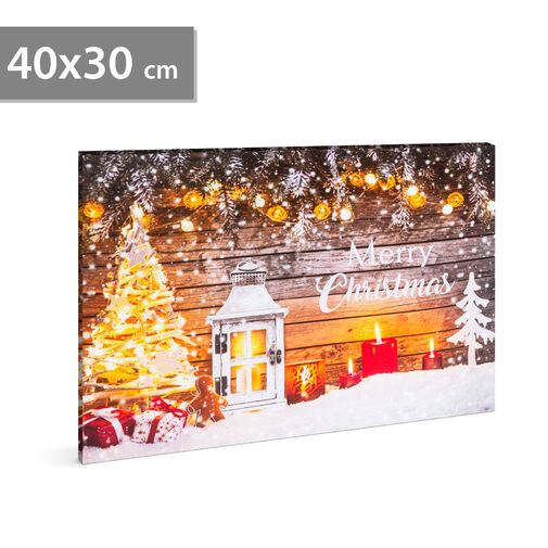58458 • Vianočný LED obraz - s vešiakom na stenu ,2 x AA, 40 x 30 cm