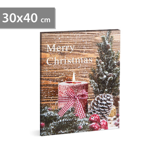 58459 • Vianočný LED obrázok - s vešiakom na stenu , 2 x AA, 40 x 30 cm
