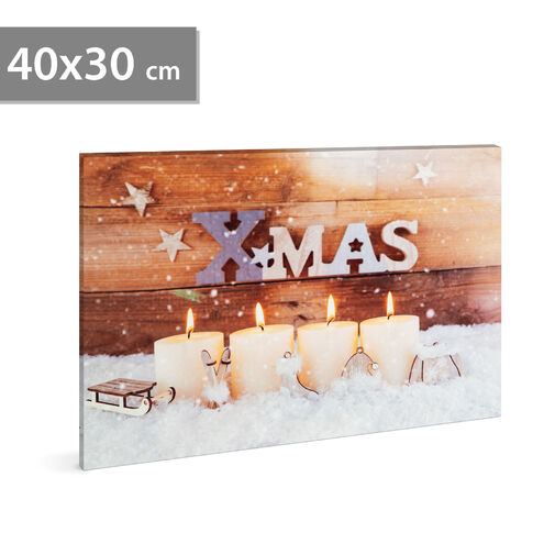 58460 • Vianočný LED obrázok - s vešiakom na stenu , 2 x AA, 40 x 30 cm