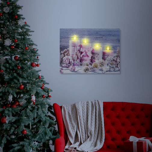 58461 • Vianočný LED obrázok - s vešiakom na stenu , 2 x AA, 40 x 30 cm