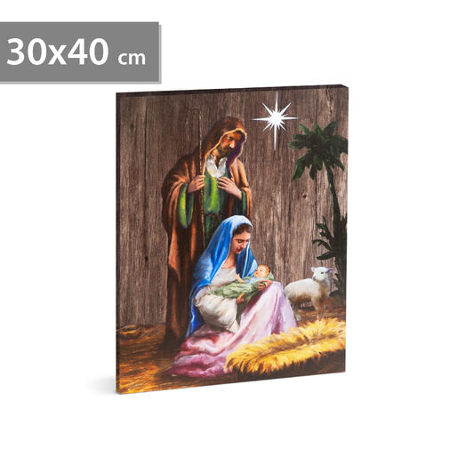 58462 • Vianočný LED obraz - s vešiakom na stenu , 2 x AA, 30 x 40 cm