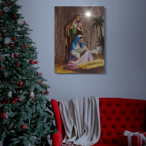 58462 • Vianočný LED obraz - s vešiakom na stenu , 2 x AA, 30 x 40 cm