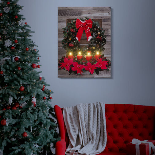 58468 • Vianočný LED obrázok - s vešiakom na stenu , 2 x AA, 30 x 40 cm