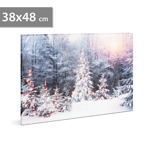 58474 • LED obraz na stenu - zimná krajina -  2 x AA, 48 x 38 cm