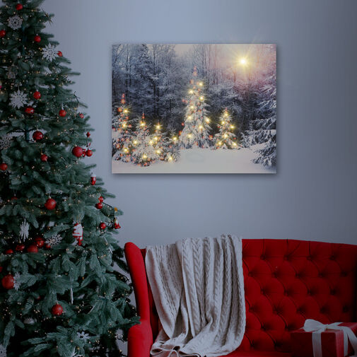 58474 • LED obraz na stenu - zimná krajina -  2 x AA, 48 x 38 cm