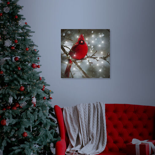 58478 • LED obraz - kardinál červený - 30 x 30 cm