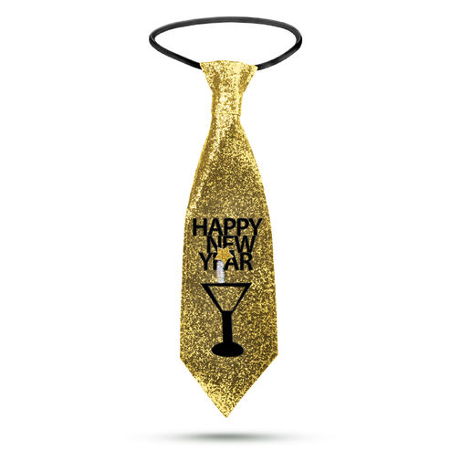58510B • Silvestrovská kravata - zlaté glitre - 41 x 11 cm