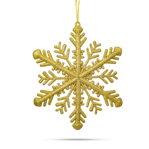 58519A • Vianočná ozdoba - zlatý ľadový krištál - 29 x 29 x 1 cm