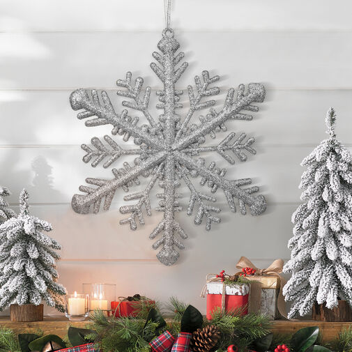 58519B • Vianočná ozdoba - strieborný ľadový krištál - 29 x 29 x 1 cm