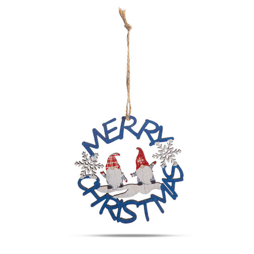 58547B • Vianočná dekorácia - drevo, modrý trpaslík - 10 cm
