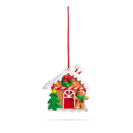 58553C • Vianočná magnetická dekorácia - 2 v 1 - medovníkový domček s medovníkom - 85 x 75 mm
