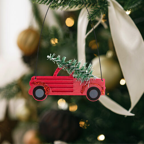 58567 • Vianočná dekorácia - zavesiteľné autíčko - 10 x 7 cm - 4 ks / balenie