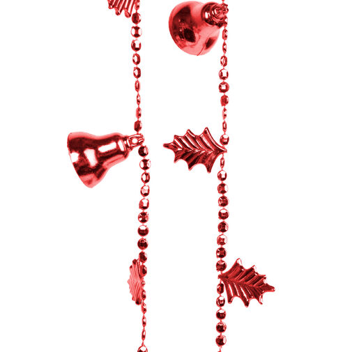 58570C • Vianočná girlanda so zvončekmi - lesklé červené - 260 cm