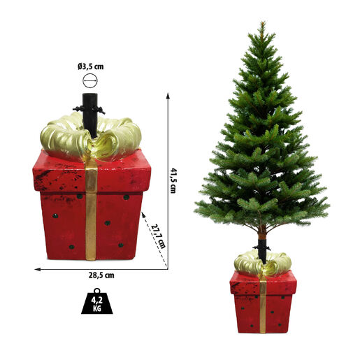 58591 • Stojan na vianočný stromček – darčeková krabica – umelý kameň – 28,5 x 27,7 x 41,5 cm