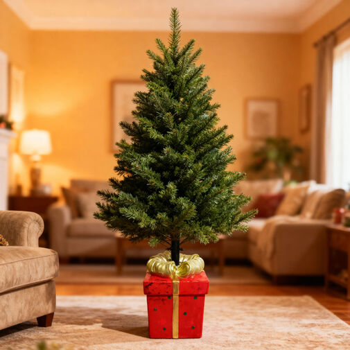 58591 • Stojan na vianočný stromček – darčeková krabica – umelý kameň – 28,5 x 27,7 x 41,5 cm