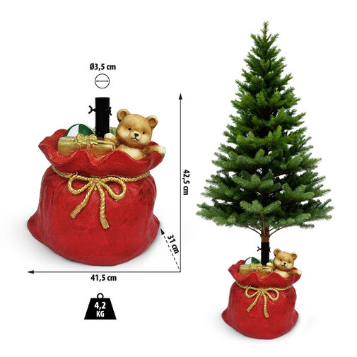 58592 •  Stojan na vianočný stromček – vrece Santa Clausa – umelý kameň – 41,5 x 31 x 42,5 cm