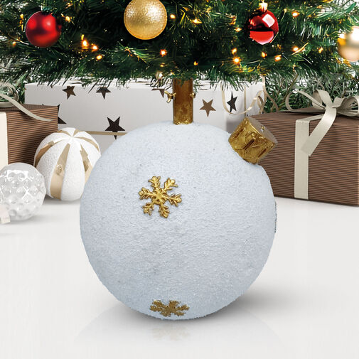 58593 • Stojan na vianočný stromček – ozdobná guľa – umelý kameň – 41 x 41 x 47 cm