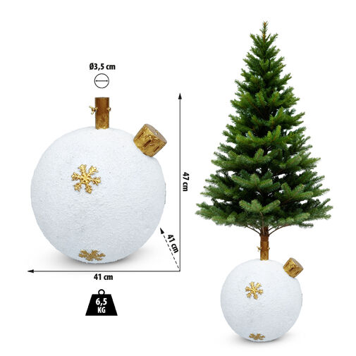 58593 • Stojan na vianočný stromček – ozdobná guľa – umelý kameň – 41 x 41 x 47 cm
