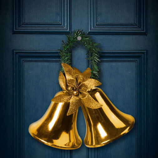 58609B • Vianočná dekorácia - zvonček - zlatá farba