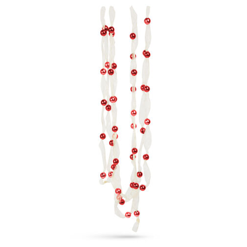 58615A • Vianočná girlanda z organzy - 2,7 m - 10 mm - červená