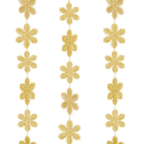 58616B • Vianočná girlanda - snehová vločka - 2,7 m - zlatá