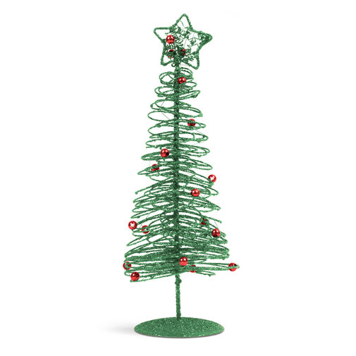 58622D • Trblietavý, kovový vianočný strom - 28 cm - zelený