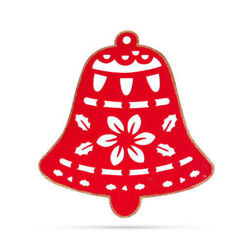 58624A • Vianočná dekorácia - zvonček - 39,5 x 42 cm - červená / zlatá
