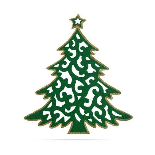 58624B • Vianočná dekorácia - vianočný strom - 39 x 45 cm - zelená / zlatá