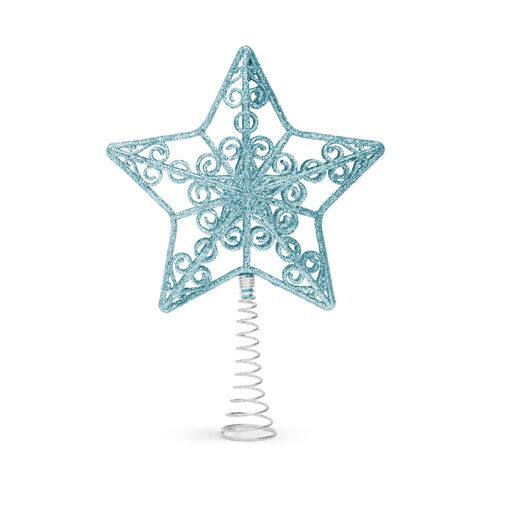 58679A • Ozdoba na špic vianočného stromu - hviezda - 20 x 15 cm - svetlomodrá