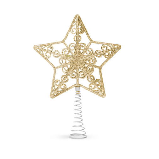 58679C • Ozdoba na špic vianočného stromu - hviezda - 20 x 15 cm - zlatá