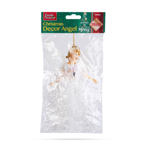 58682A • Vianočná dekorácia - anjel - 20 x 20 cm - biela