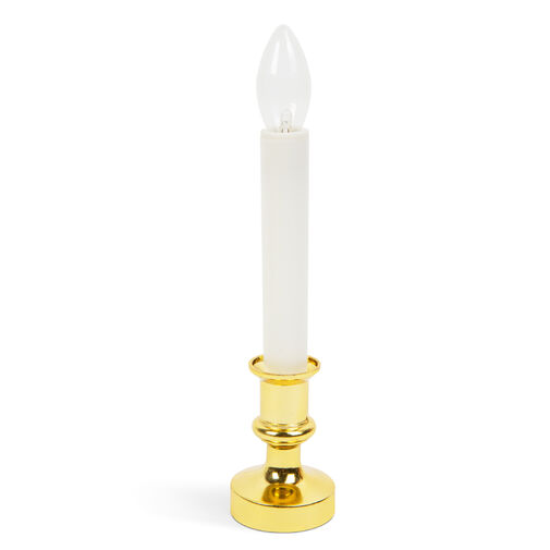 58705 • Vianočná ozdoba - sviečka so žltou LED - biela / zlatá - 22 cm