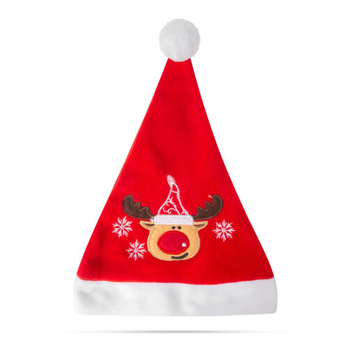 58720C • Vianočná mikulášska čiapka - Vzor so sobom - 27 x 39 cm