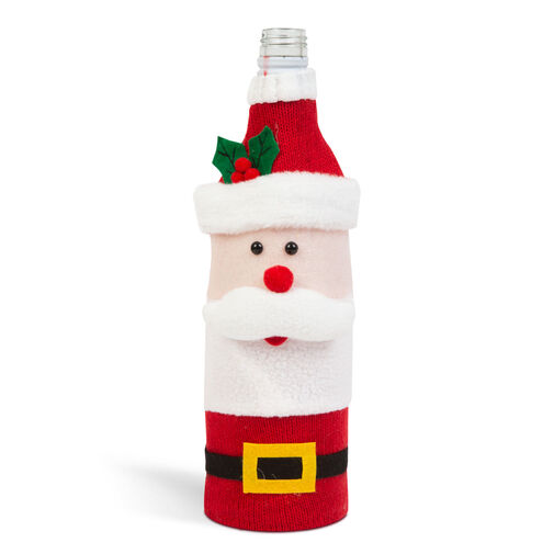 58728A • Vianočná dekorácia na fľaše - 3D mikuláš - polyester - 27 x 12 cm