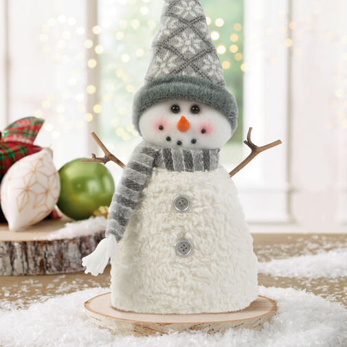 58730A • Vianočný snehuliak - z rukami z palíc a čiapkou - 35 x 22 cm