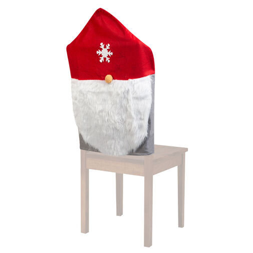 58735A • Vianočná dekorácia na stoličku - škandinávsky trpaslík - 50 x 60 cm - červená / sivá