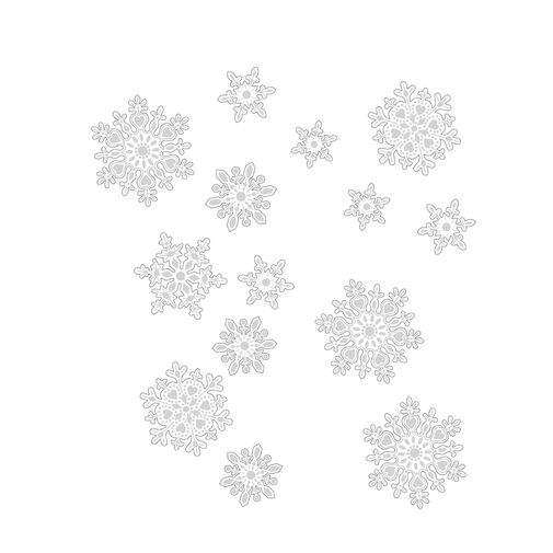 58743 • Sada vianočných dekoráciií do okna - snehová vločka - papier, biela