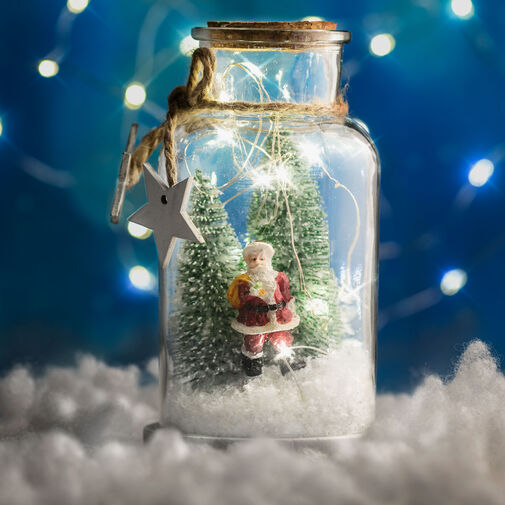 58750 • Vianočná LED snehová guľa - mikuláš so stromom
