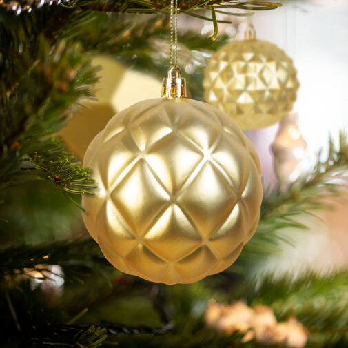 58762A • Sada ozdôb na vianočný strom - gule - zlaté - 6 ks / balenie