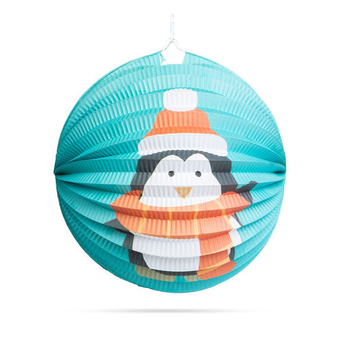 58765C • Vianočný lampion - vzor tučniaka - 25 cm