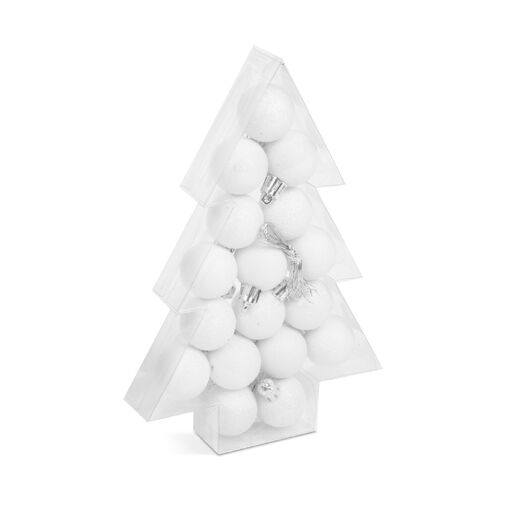 58777A • Sada ozdôb na vianočný strom -glitrová biela - 17 ks / sada
