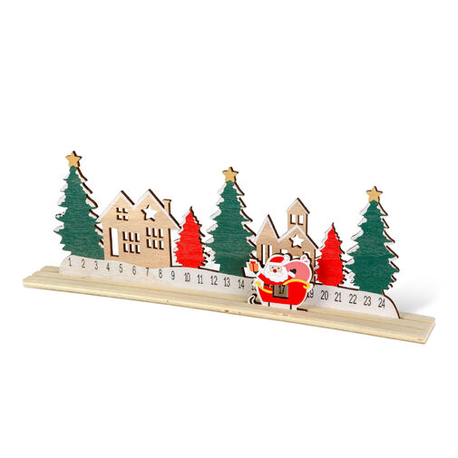 58879 • Adventný kalendár - vianočná dedinka - MDF - 40 x 12 cm