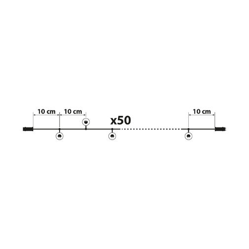 58900A-WH • Sveteľná reťaz - 50 ks LED - teplá biela - sieťové - 5 m - 8 programov