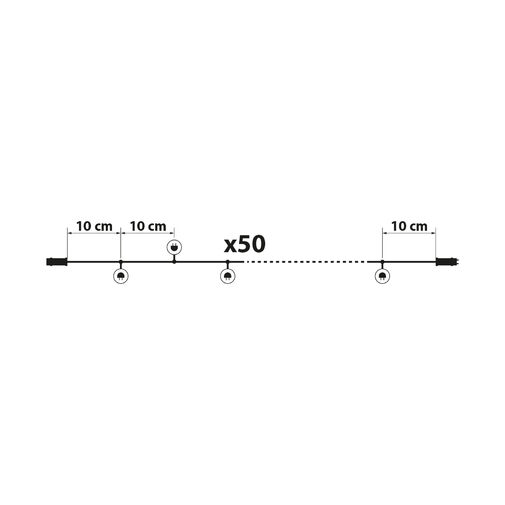 58900A • Sveteľná reťaz - 50 ks LED - teplá biela - sieťové - 5 m - 8 programov