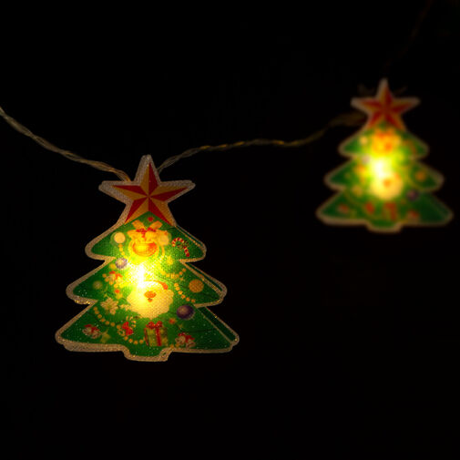 58911 • LED sveteľná reťaz - vianočný strom - 10 LED - 1,35 metrov - teplá biela - 2 x AA